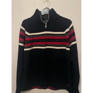 Men's Y2K Vintage Tommy Hilfiger sweater with zipper neck Size M